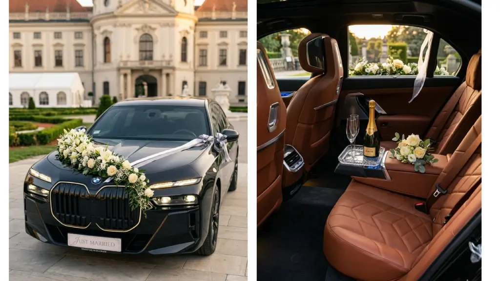 Luksuzni Crni BMW 740d sa Vozacem za Vencanje Beograd